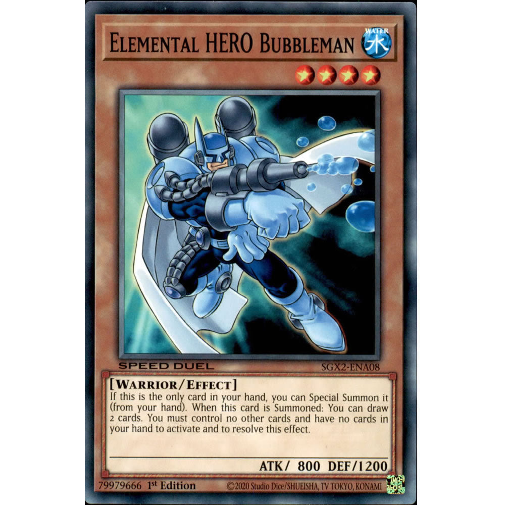 Elemental HERO Bubbleman SGX2-ENA08 Yu-Gi-Oh! Card from the Speed Duel GX: Midterm Paradox Set