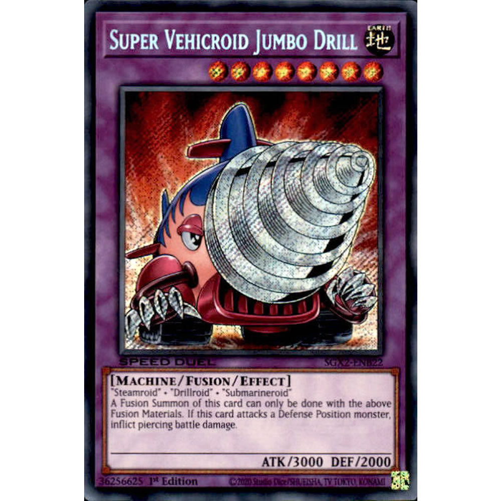 Super Vehicroid Jumbo Drill SGX2-ENB22 Yu-Gi-Oh! Card from the Speed Duel GX: Midterm Paradox Set