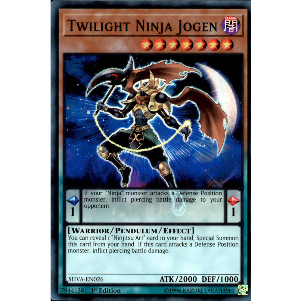 Twilight Ninja Jogen SHVA-EN026 Yu-Gi-Oh! Card from the Shadows in Valhalla Set