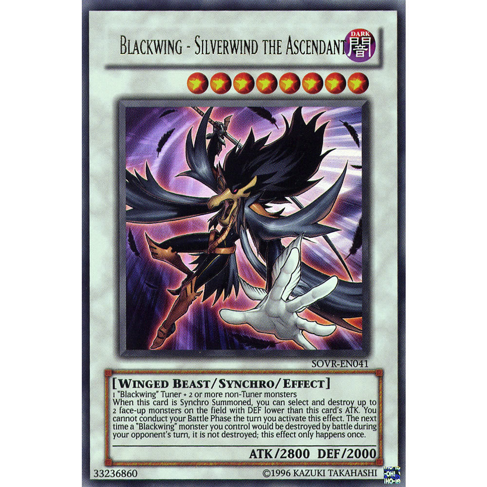 Blackwing Silverwind the Ascendant SOVR-EN041 Yu-Gi-Oh! Card from the Stardust Overdrive Set