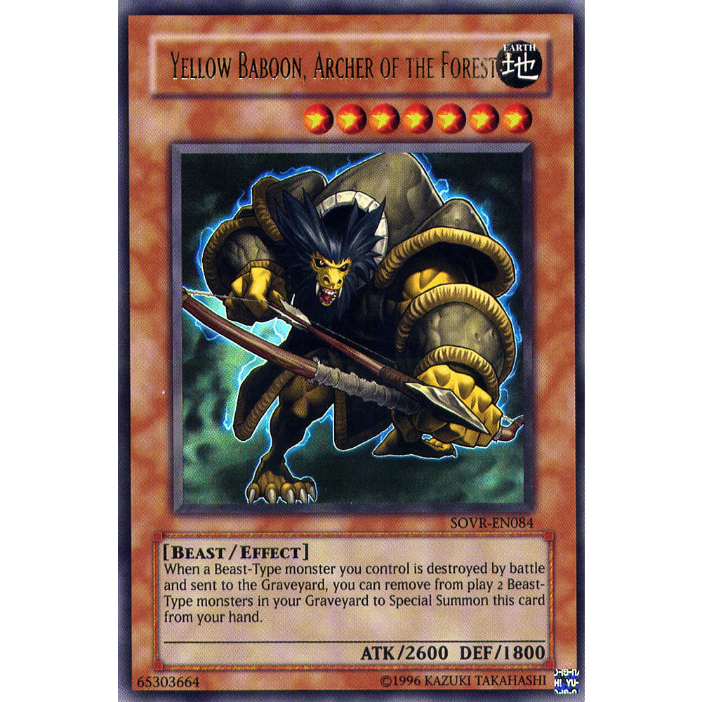Yellow Baboon Archer of the Forest SOVR-EN084 Yu-Gi-Oh! Card from the Stardust Overdrive Set