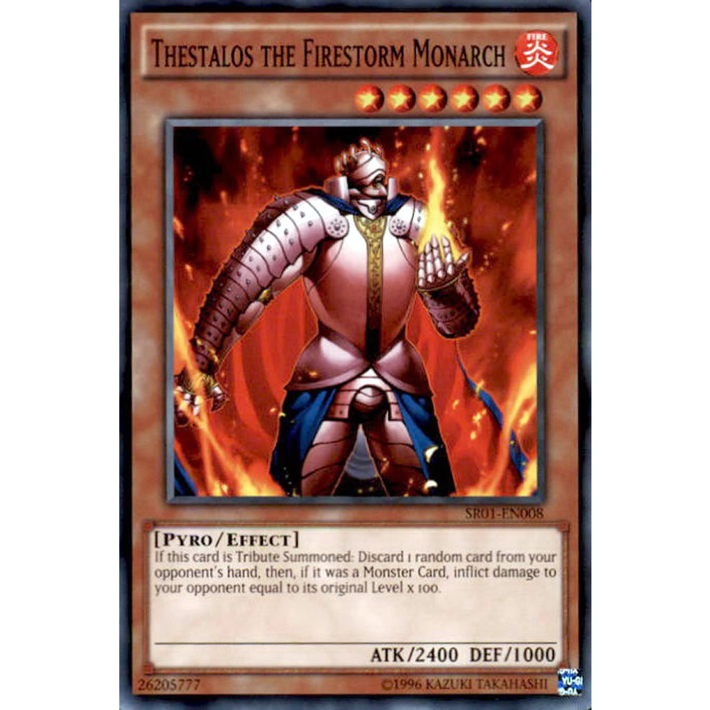 Thestalos the Firestorm Monarch SR01-EN008 Yu-Gi-Oh! Card from the Emperor of Darkness Set