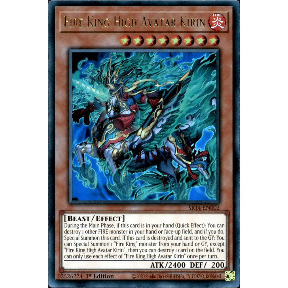 Fire King High Avatar Kirin SR14-EN002 Yu-Gi-Oh! Card from the Fire Kings Set