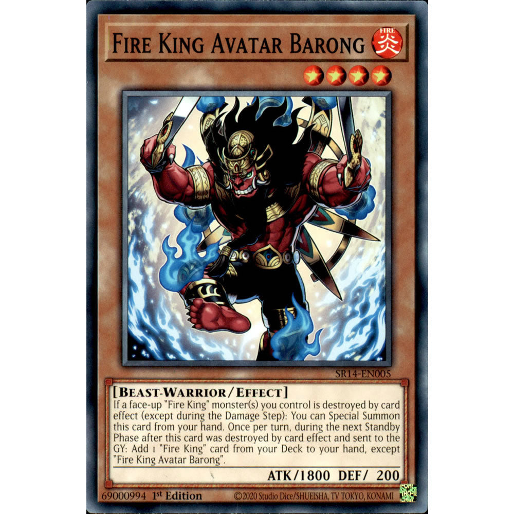 Fire King Avatar Barong SR14-EN005 Yu-Gi-Oh! Card from the Fire Kings Set