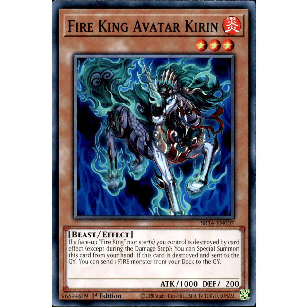 Fire King Avatar Kirin SR14-EN007 Yu-Gi-Oh! Card from the Fire Kings Set