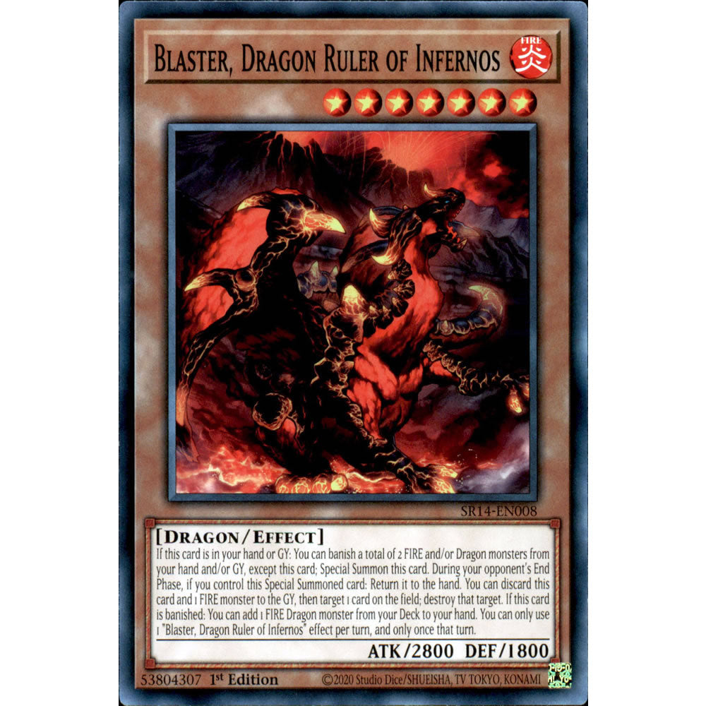 Blaster, Dragon Ruler of Infernos SR14-EN008 Yu-Gi-Oh! Card from the Fire Kings Set