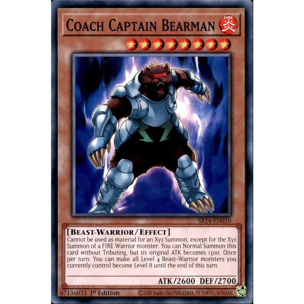 Coach Captain Bearman SR14-EN010 Yu-Gi-Oh! Card from the Fire Kings Set
