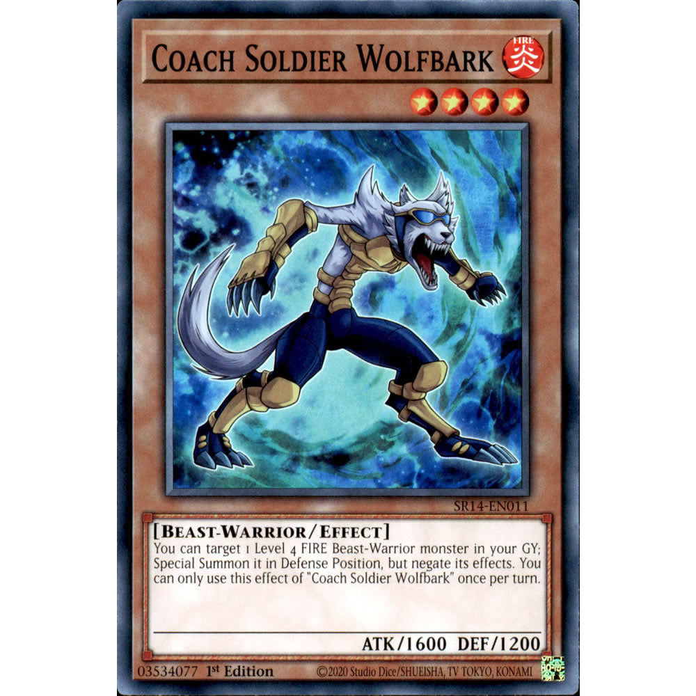 Coach Soldier Wolfbark SR14-EN011 Yu-Gi-Oh! Card from the Fire Kings Set