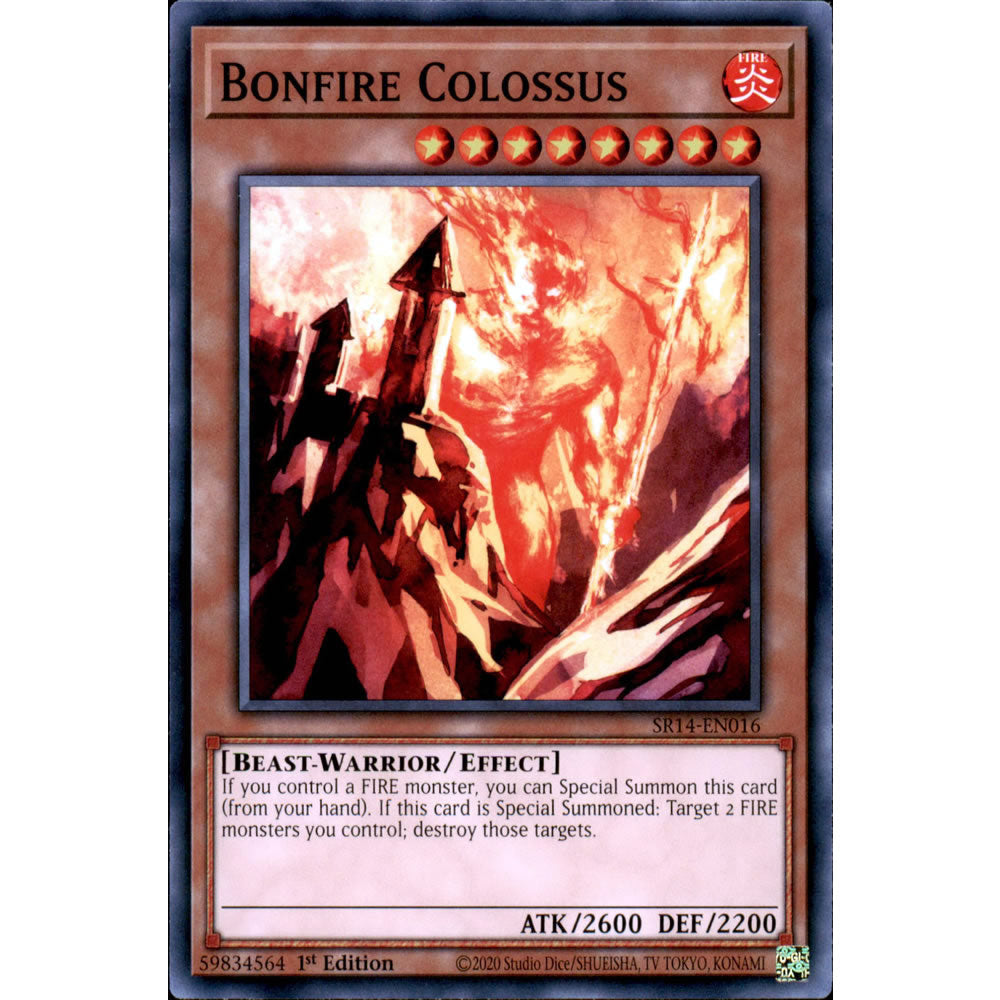 Bonfire Colossus SR14-EN016 Yu-Gi-Oh! Card from the Fire Kings Set