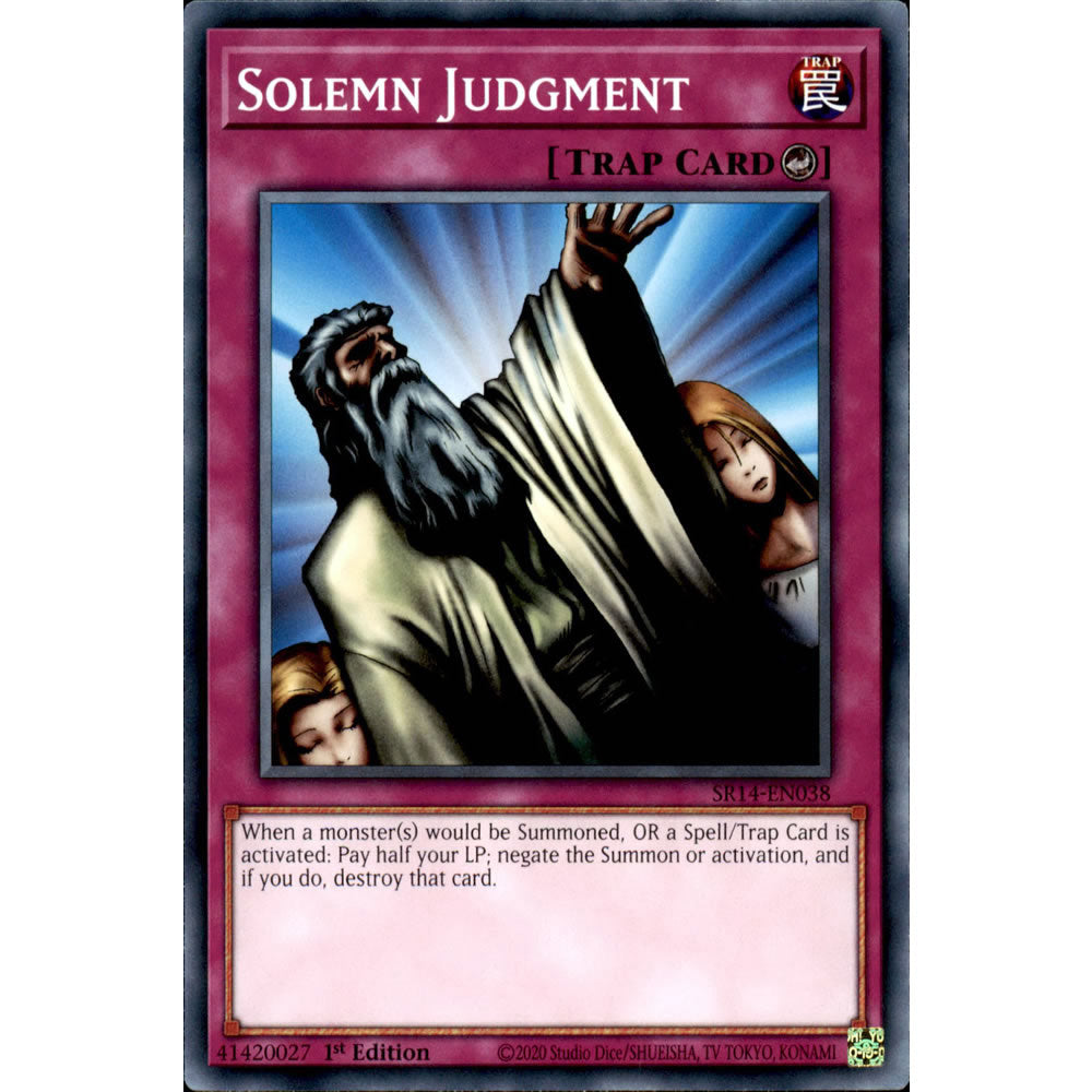 Solemn Judgment SR14-EN038 Yu-Gi-Oh! Card from the Fire Kings Set
