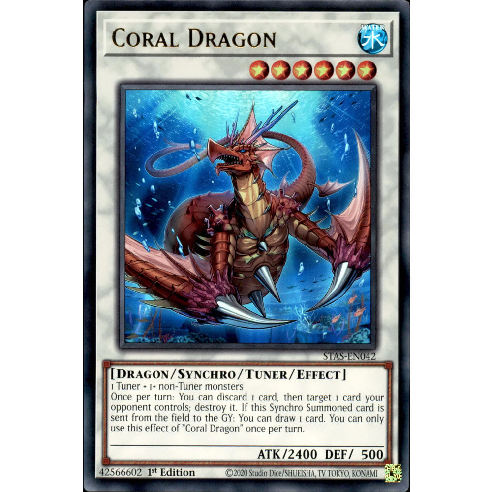 Coral Dragon STAS-EN042 Yu-Gi-Oh! Card from the 2-Player Starter Set Set
