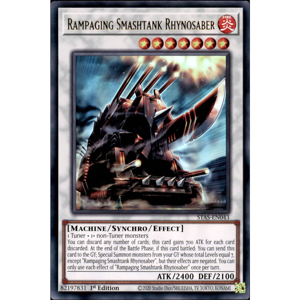 Rampaging Smashtank Rhynosaber STAS-EN043 Yu-Gi-Oh! Card from the 2-Player Starter Set Set