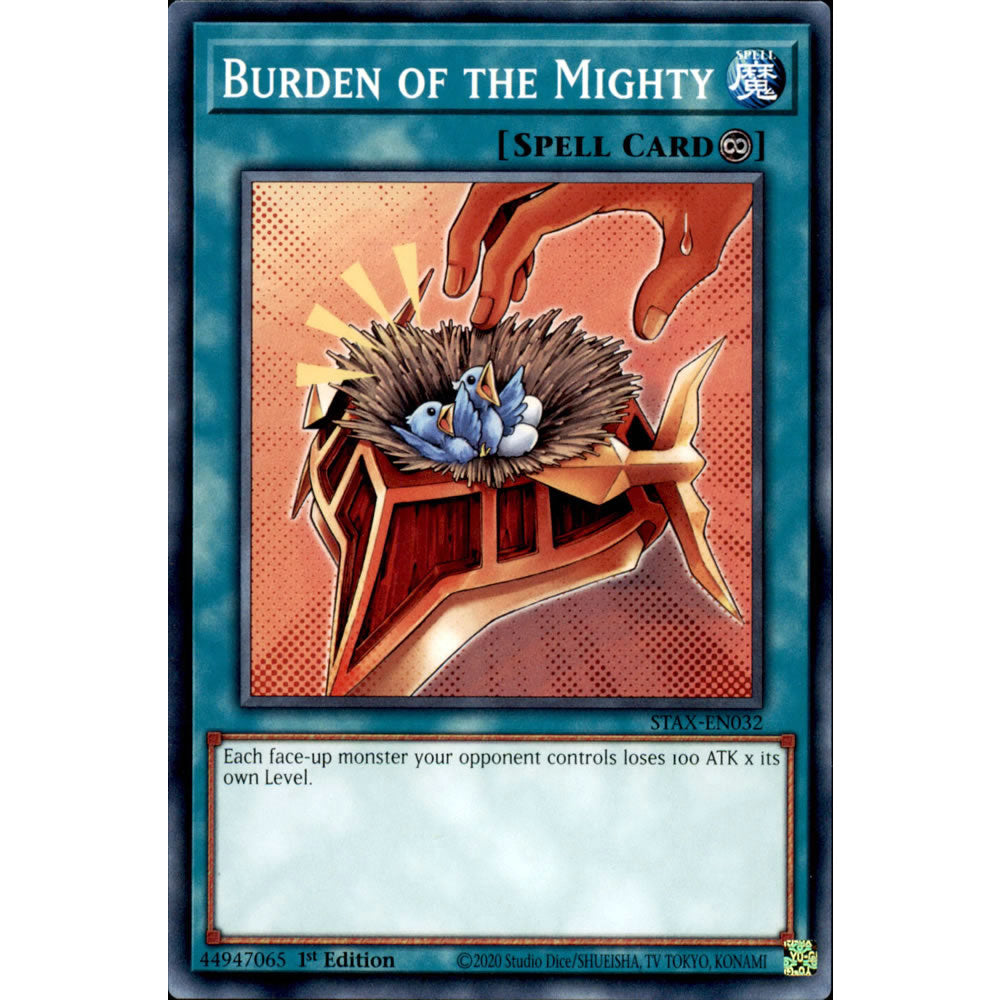 Burden of the Mighty STAX-EN032 Yu-Gi-Oh! Card from the 2-Player Starter Set Set