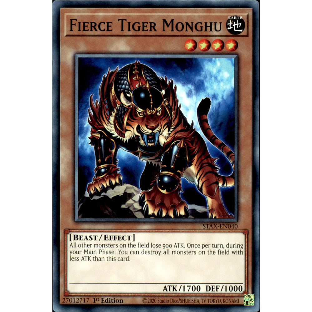 Fierce Tiger Monghu STAX-EN040 Yu-Gi-Oh! Card from the 2-Player Starter Set Set