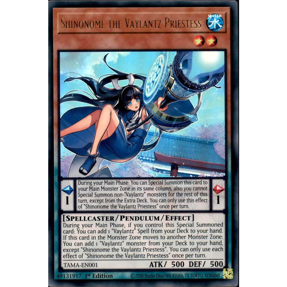 Shinonome the Vaylantz Priestess TAMA-EN001 Yu-Gi-Oh! Card from the Tactical Masters Set
