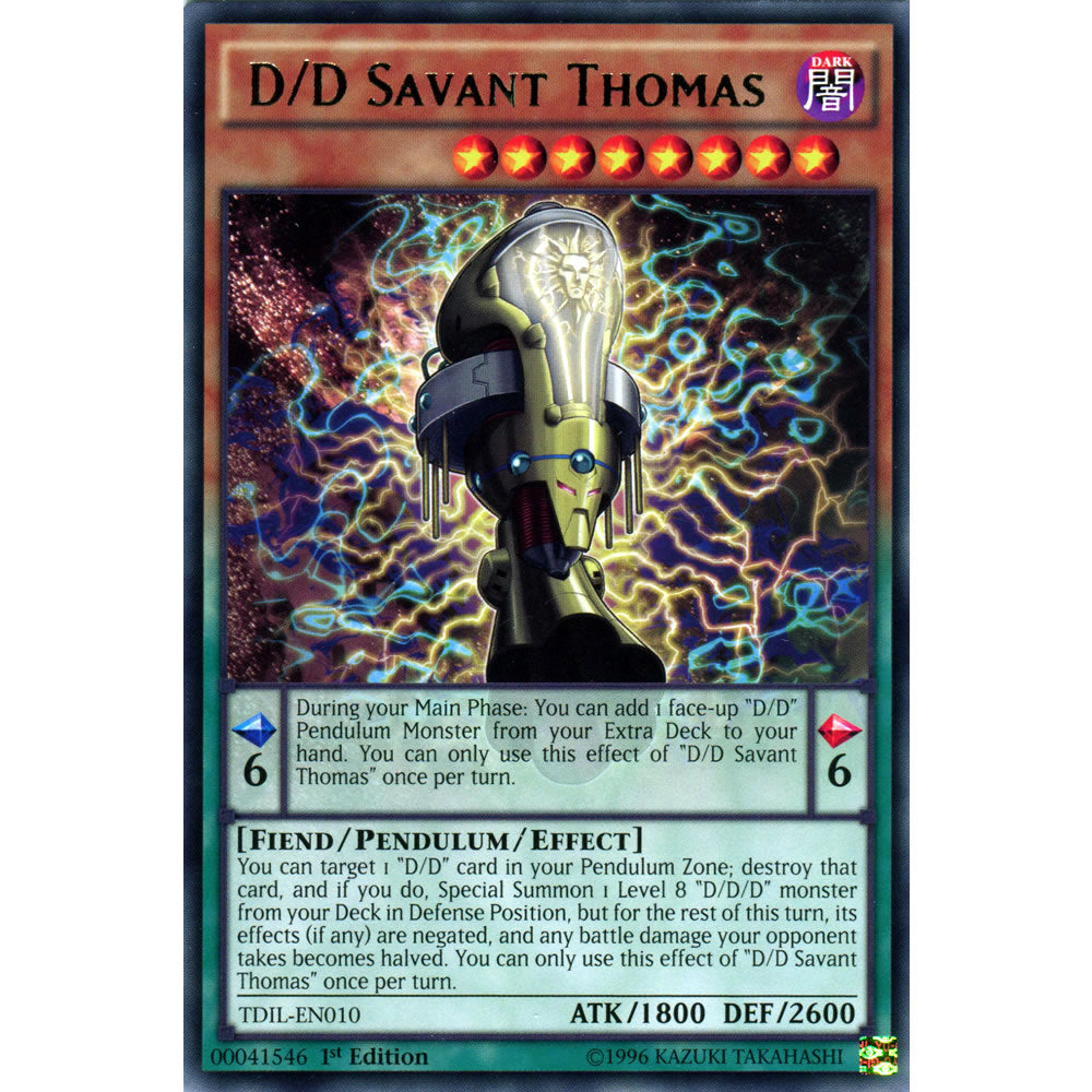 D/D Savant Thomas TDIL-EN010 Yu-Gi-Oh! Card from the The Dark Illusion Set