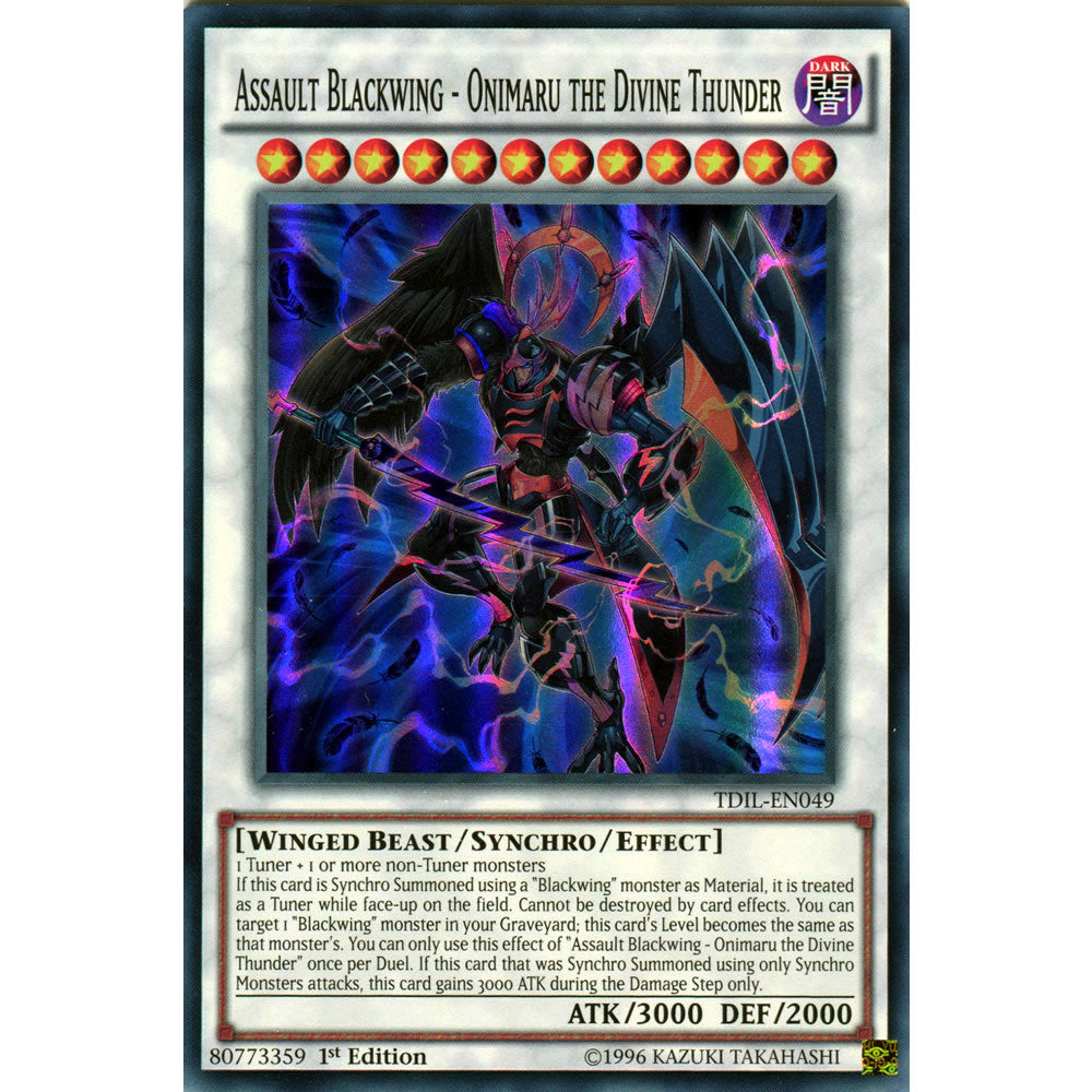 Assault Blackwing - Onimaru the Divine Thunder TDIL-EN049 Yu-Gi-Oh! Card from the The Dark Illusion Set