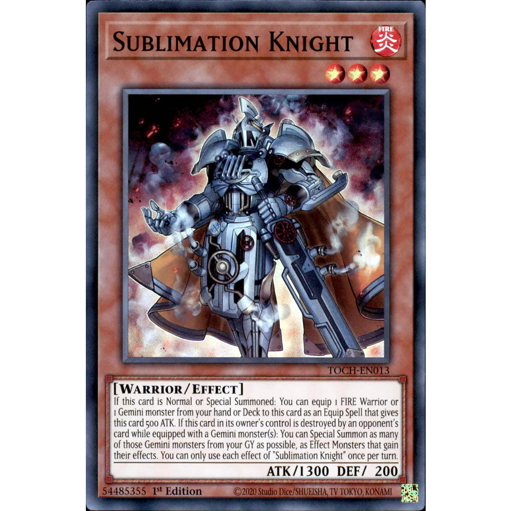 Sublimation Knight TOCH-EN013 Yu-Gi-Oh! Card from the Toon Chaos Set