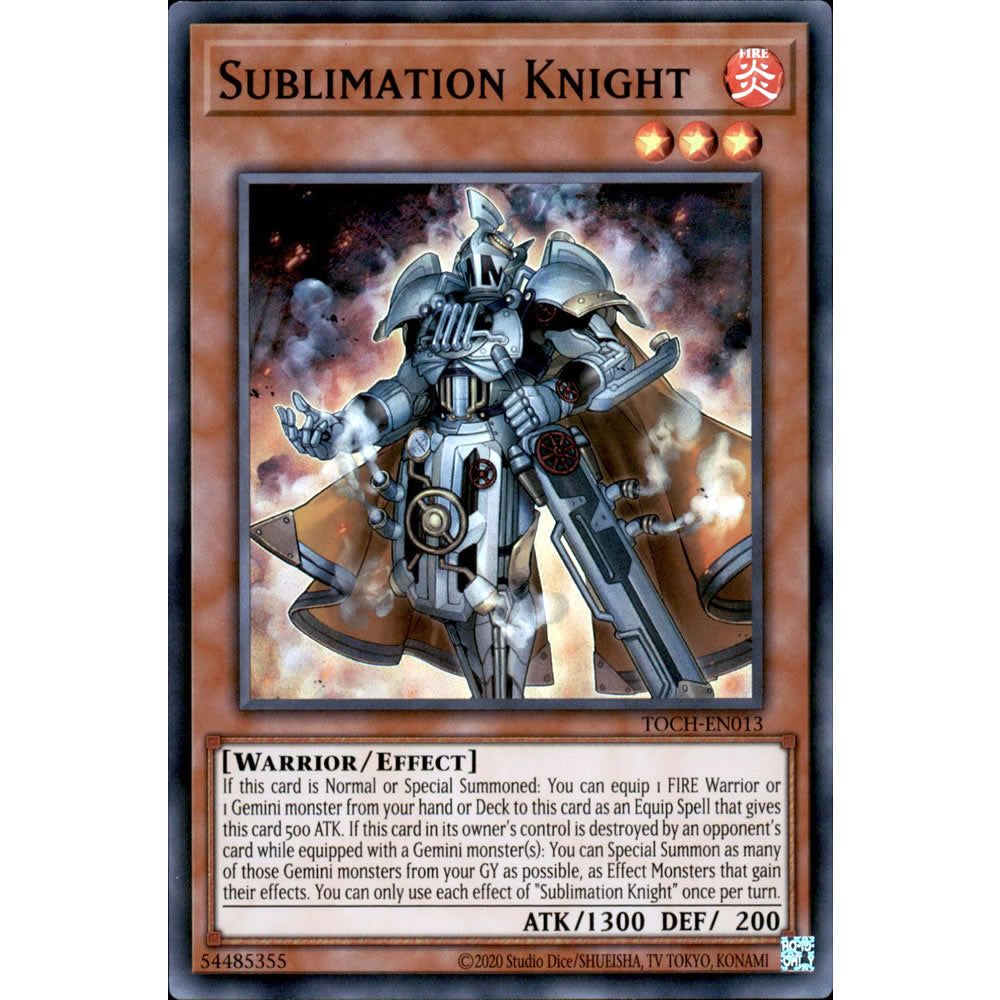 Sublimation Knight TOCH-EN013 Yu-Gi-Oh! Card from the Toon Chaos Set