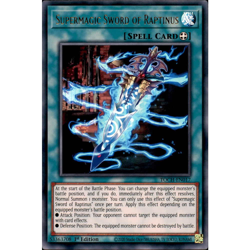 Supermagic Sword of Raptinus TOCH-EN017 Yu-Gi-Oh! Card from the Toon Chaos Set