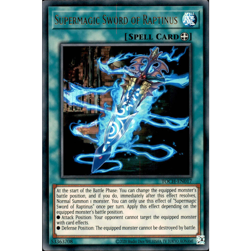 Supermagic Sword of Raptinus TOCH-EN017 Yu-Gi-Oh! Card from the Toon Chaos Set