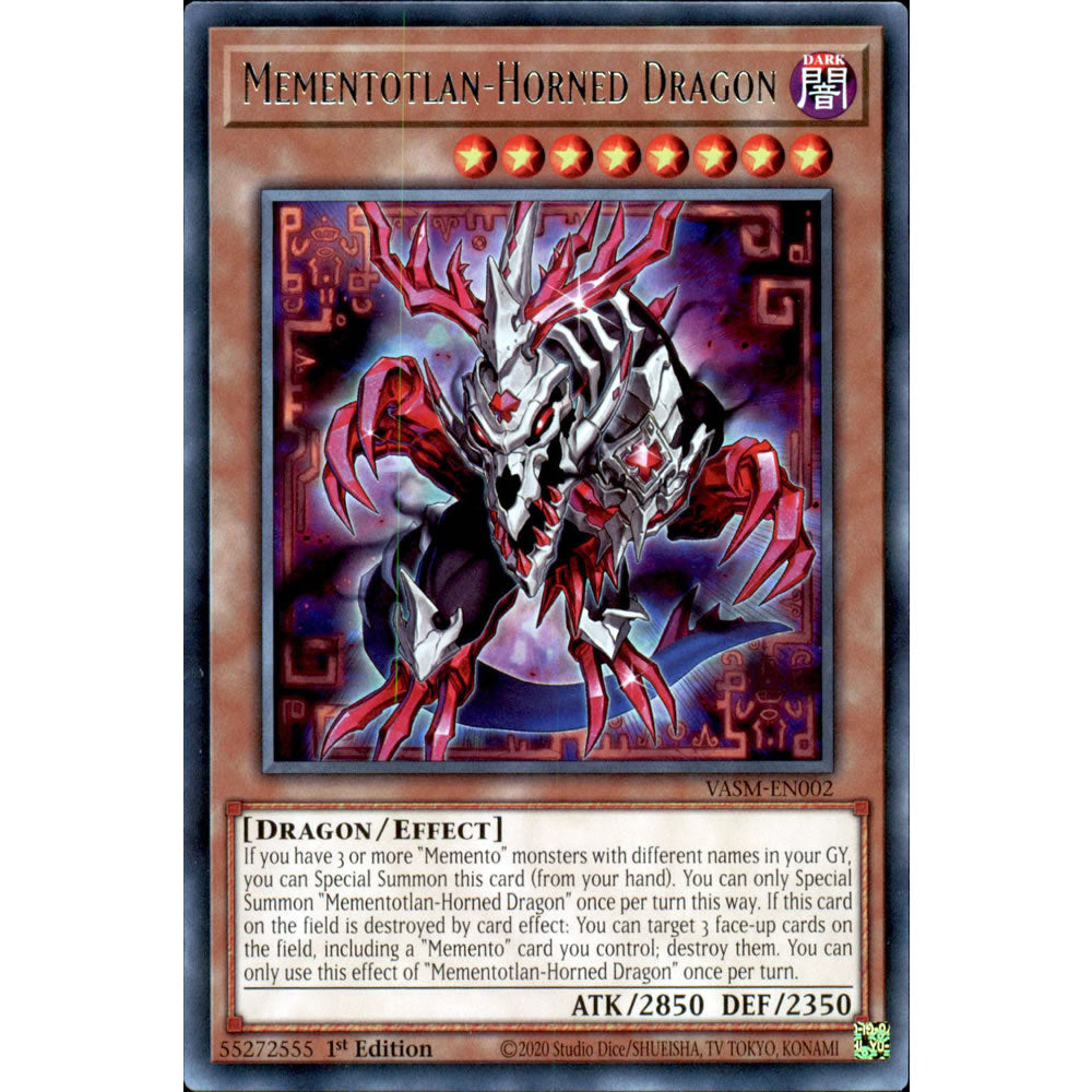 Mementotlan-Horned Dragon VASM-EN002 Yu-Gi-Oh! Card from the Valiant Smashers Set