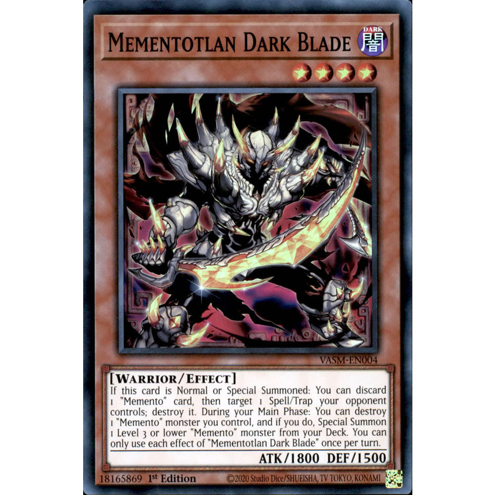 Mementotlan Dark Blade VASM-EN004 Yu-Gi-Oh! Card from the Valiant Smashers Set
