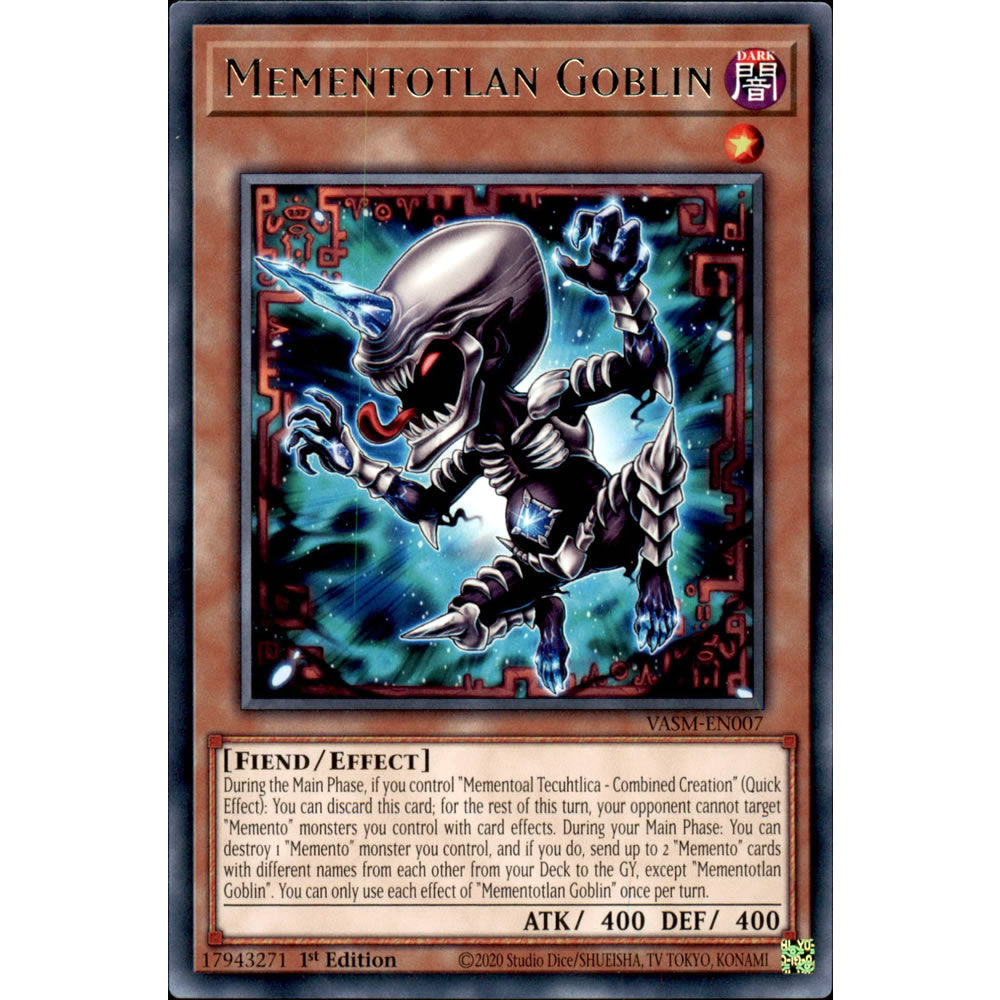 Mementotlan Goblin VASM-EN007 Yu-Gi-Oh! Card from the Valiant Smashers Set