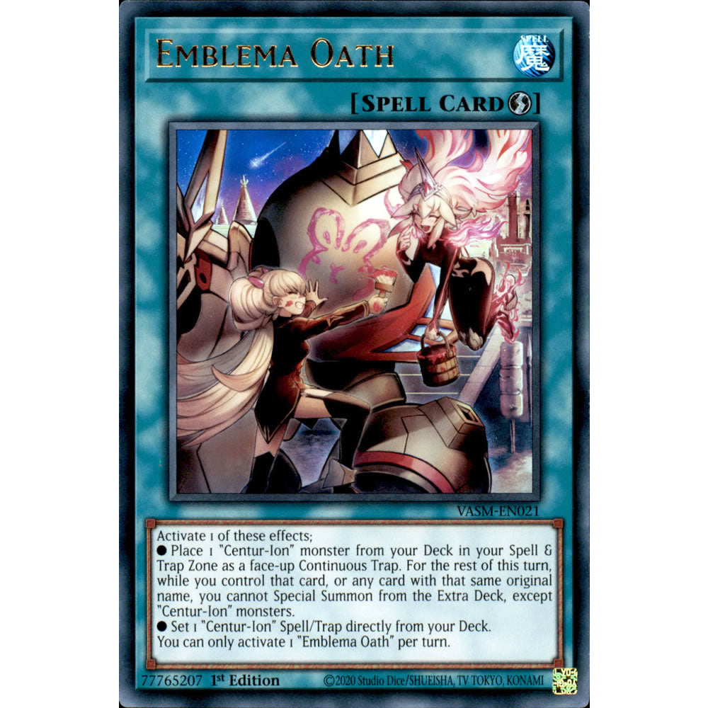 Emblema Oath VASM-EN021 Yu-Gi-Oh! Card from the Valiant Smashers Set