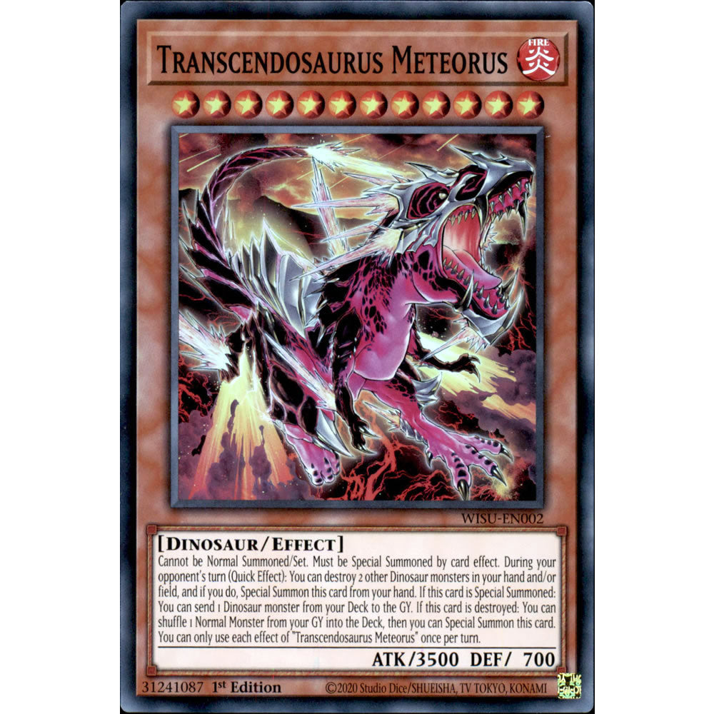 Transcendosaurus Meteorus WISU-EN002 Yu-Gi-Oh! Card from the Wild Survivors Set