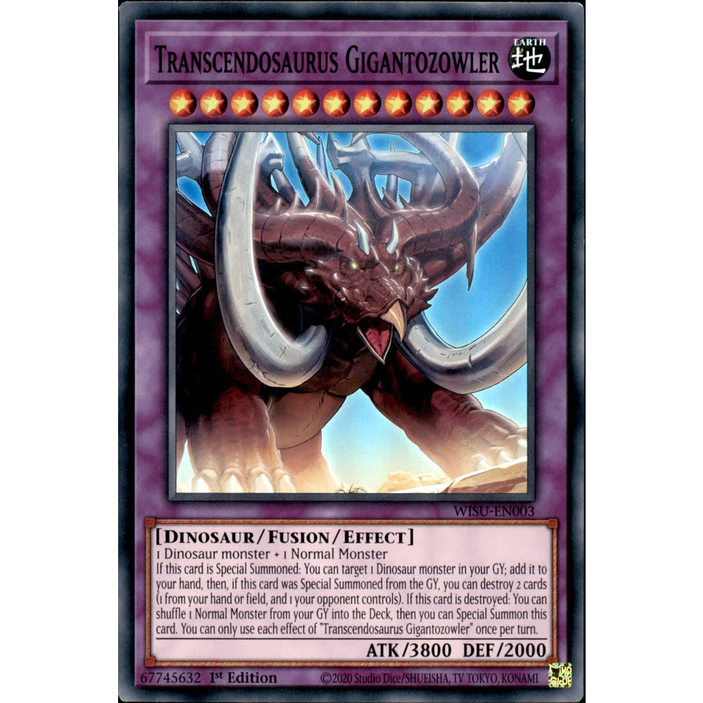 Transcendosaurus Gigantozowler WISU-EN003 Yu-Gi-Oh! Card from the Wild Survivors Set