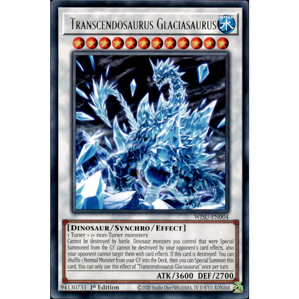 Transcendosaurus Glaciasaurus WISU-EN004 Yu-Gi-Oh! Card from the Wild Survivors Set