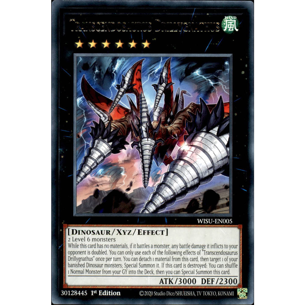 Transcendosaurus Drillygnathus WISU-EN005 Yu-Gi-Oh! Card from the Wild Survivors Set