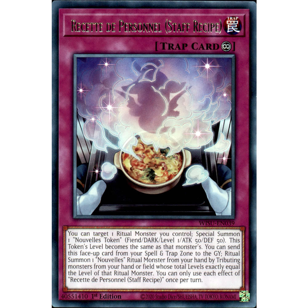 Recette de Personnel (Staff Recipe) WISU-EN039 Yu-Gi-Oh! Card from the Wild Survivors Set