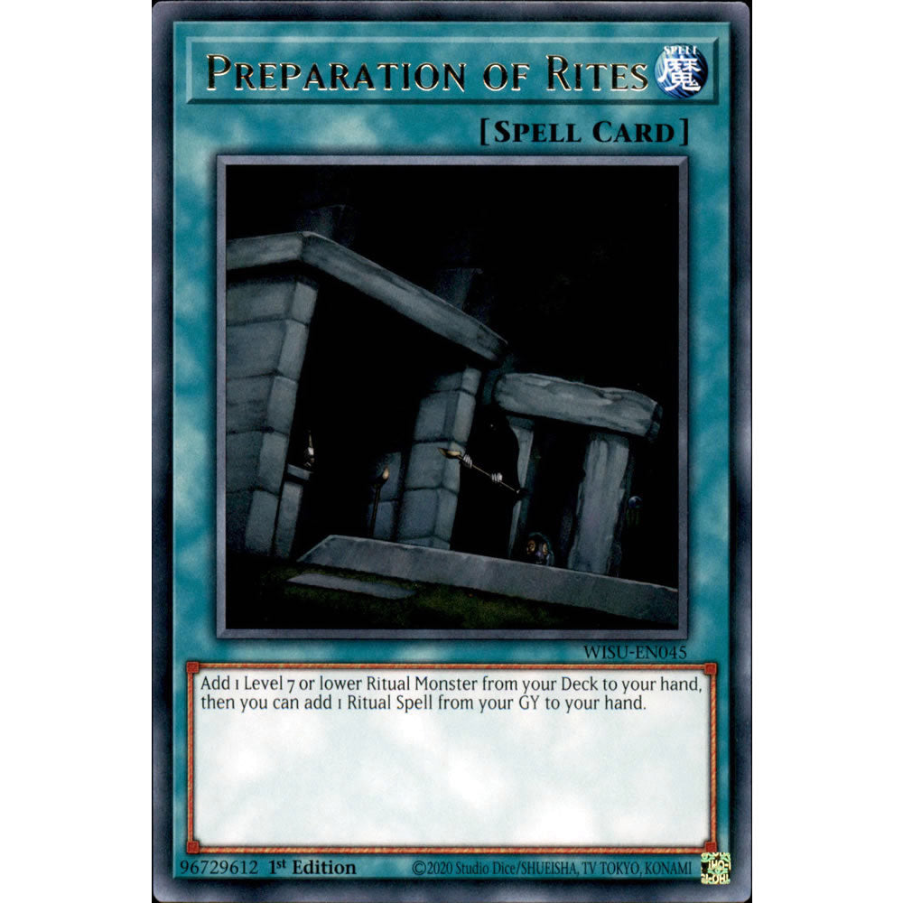 Preparation of Rites WISU-EN045 Yu-Gi-Oh! Card from the Wild Survivors Set