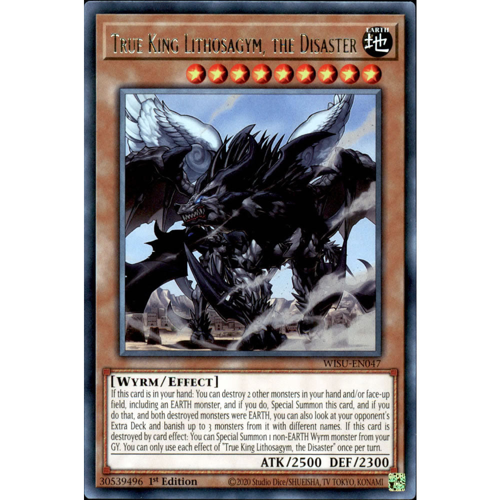 True King Lithosagym, the Disaster WISU-EN047 Yu-Gi-Oh! Card from the Wild Survivors Set