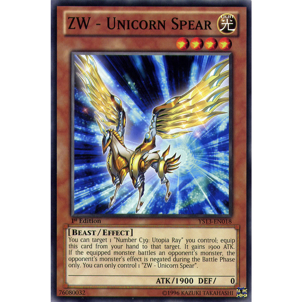 ZW - Unicorn Spear YS13-EN018 Yu-Gi-Oh! Card from the V for Victory Set