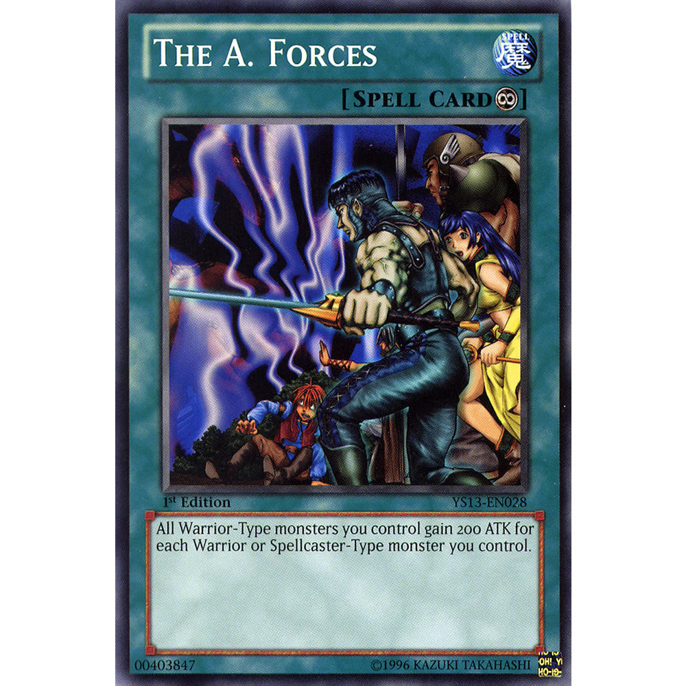 The A. Forces YS13-EN028 Yu-Gi-Oh! Card from the V for Victory Set