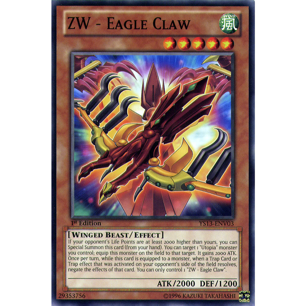 ZW - Eagle Claw YS13-ENV03 Yu-Gi-Oh! Card from the V for Victory Set