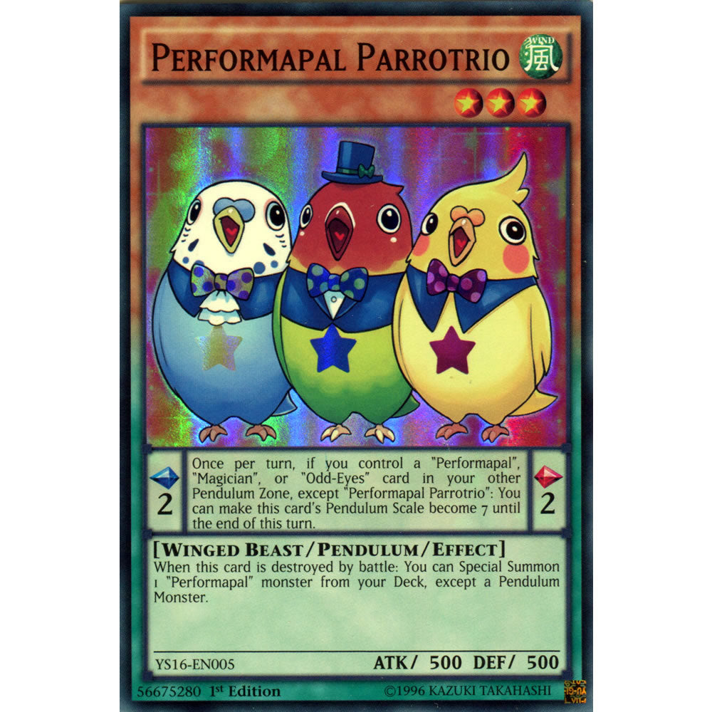 Performapal Parrotrio YS16-EN005 Yu-Gi-Oh! Card from the Yuya Set