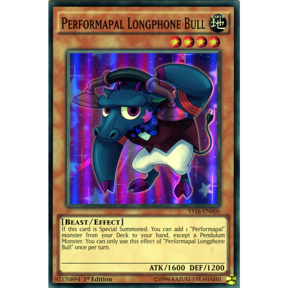 Performapal Longphone Bull YS16-EN006 Yu-Gi-Oh! Card from the Yuya Set
