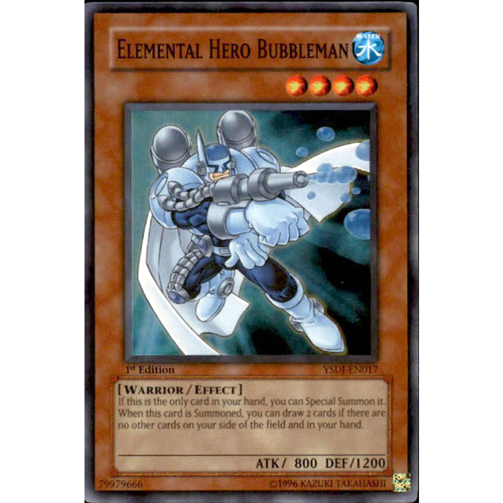Elemental Hero Bubbleman YSDJ-EN017 Yu-Gi-Oh! Card from the Jaden Yuki Set