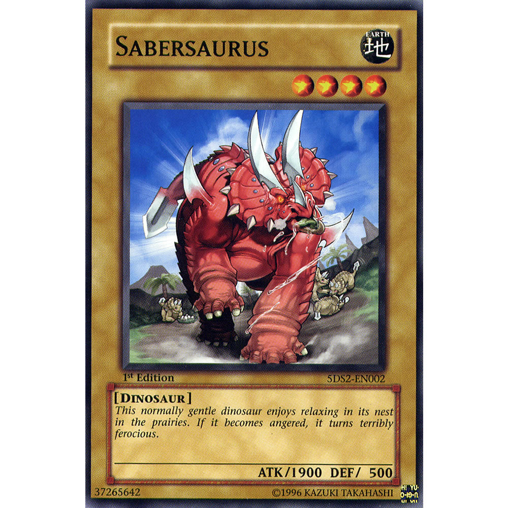 Sabersaurus 5DS2-EN002 Yu-Gi-Oh! Card from the 5Ds 2009 Set