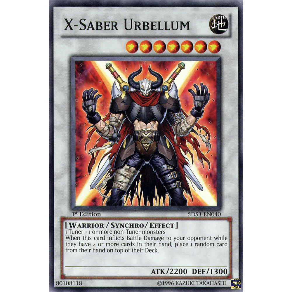 X-Saber Urbellum 5DS3-EN040 Yu-Gi-Oh! Card from the Duelist Toolbox Set
