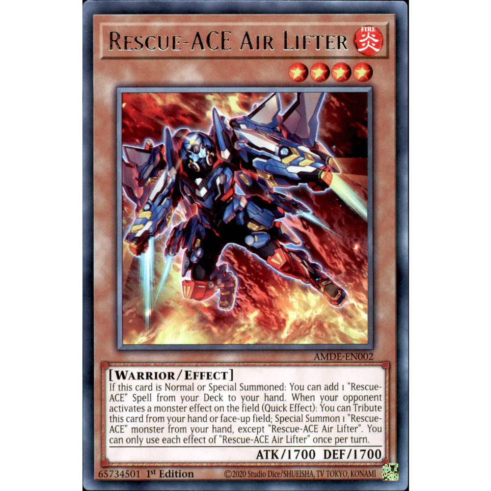 Rescue-ACE Air Lifter AMDE-EN002 Yu-Gi-Oh! Card from the Amazing Defenders Set