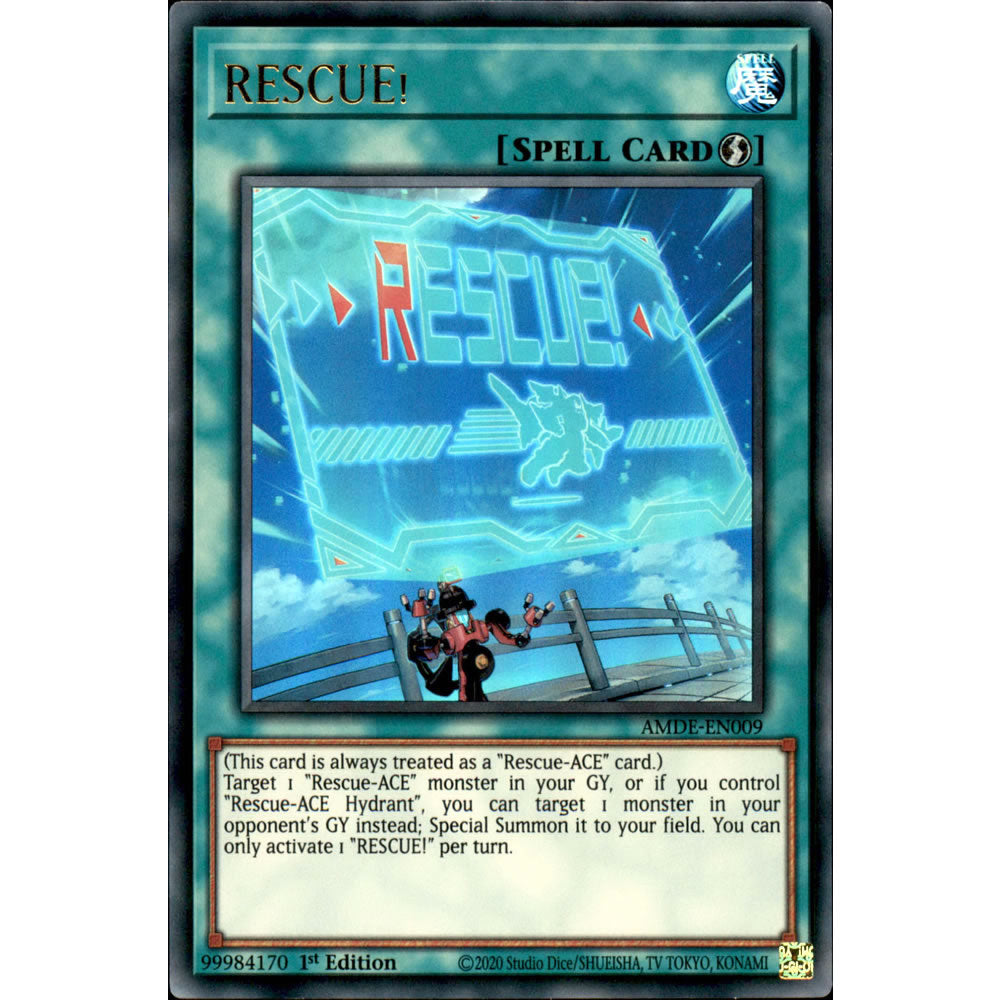 RESCUE! AMDE-EN009 Yu-Gi-Oh! Card from the Amazing Defenders Set