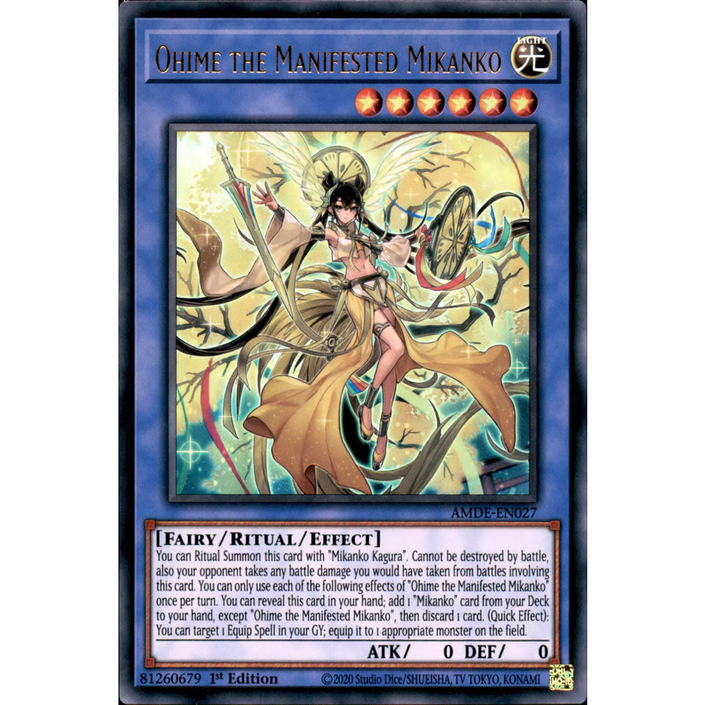 Ohime the Manifested Mikanko AMDE-EN027 Yu-Gi-Oh! Card from the Amazing Defenders Set