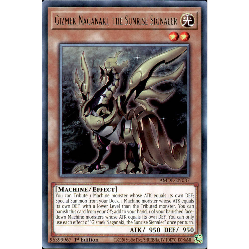 Gizmek Naganaki, the Sunrise Signaler AMDE-EN037 Yu-Gi-Oh! Card from the Amazing Defenders Set