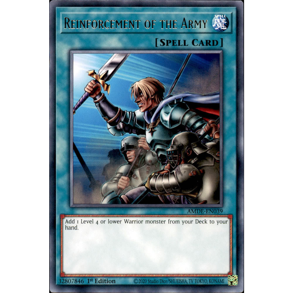 Reinforcement of the Army AMDE-EN039 Yu-Gi-Oh! Card from the Amazing Defenders Set