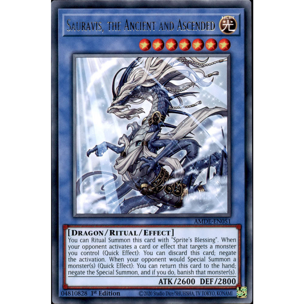 Sauravis, the Ancient and Ascended AMDE-EN051 Yu-Gi-Oh! Card from the Amazing Defenders Set